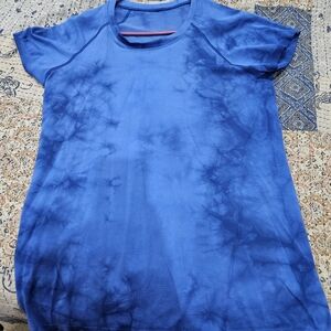 Womens Lululemon Swiftly Blue Tie-Dye T-Shirt